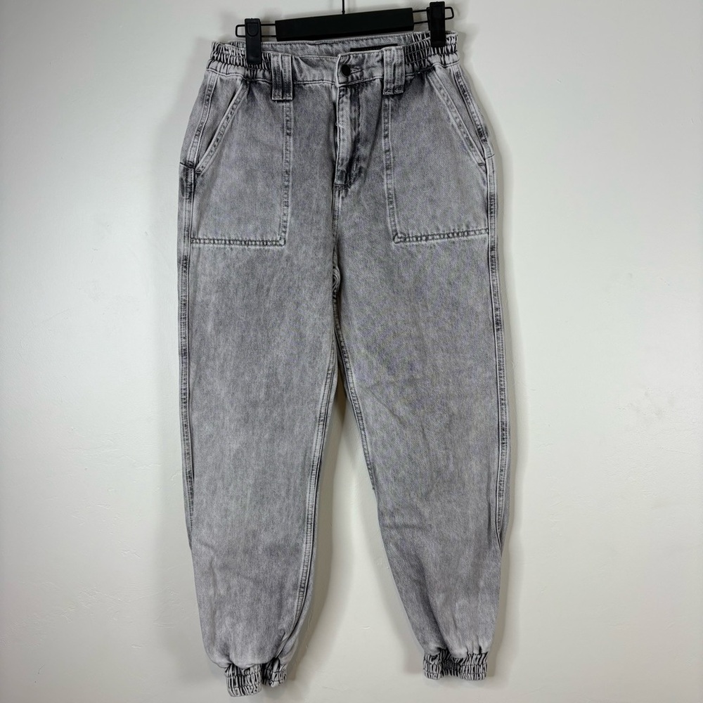 All Saints Mila utility Washed Gray Joggers Women’s Stone Washed Denim Size 2